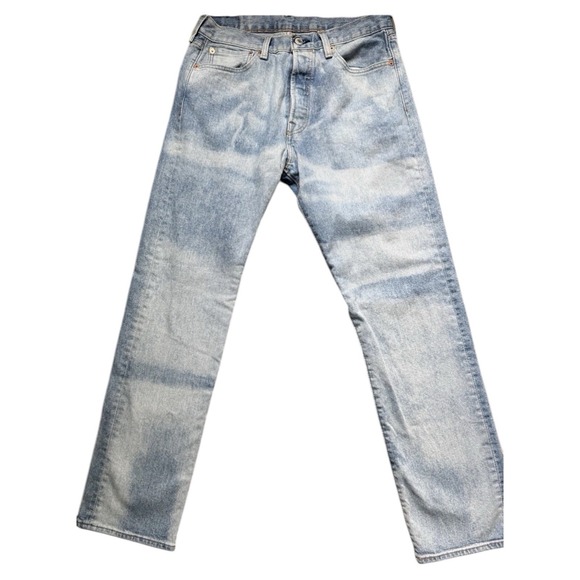 Levis 501 Original Fit Selvedge Denim Jeans Button Fly Men's Size 32x32 Blue